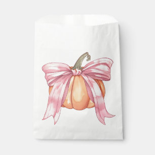 Pink Ribbon Pumpkin, Coquette Fall Pumpkin Bow Geschenktütchen