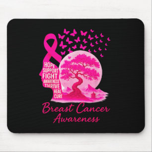 Pink Ribbon Sakura Bonsai Tree Mount Fuji Japanisc Mousepad