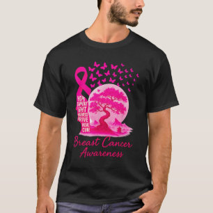 Pink Ribbon Sakura Bonsai Tree Mount Fuji Japanisc T-Shirt