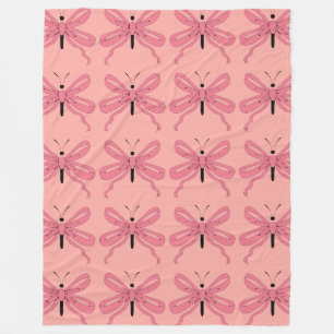 Pink Ribbon-Schmetterlinge Fleecedecke