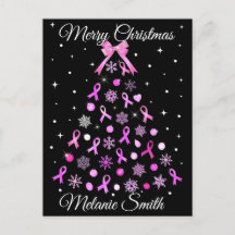 Pink Ribbon Snowflake Weihnachtsbaum