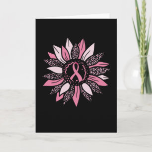 Pink Ribbon Sonnenblumen Brustkrebs Aufklärungsges Karte