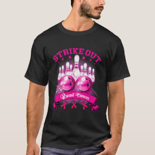 Pink Ribbon Strike out Breast Cancer Awareness Bow T-Shirt