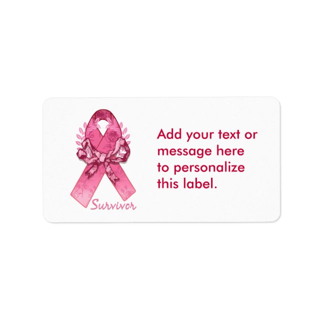 Pink Ribbon Survivor Adressaufkleber (Vorne)