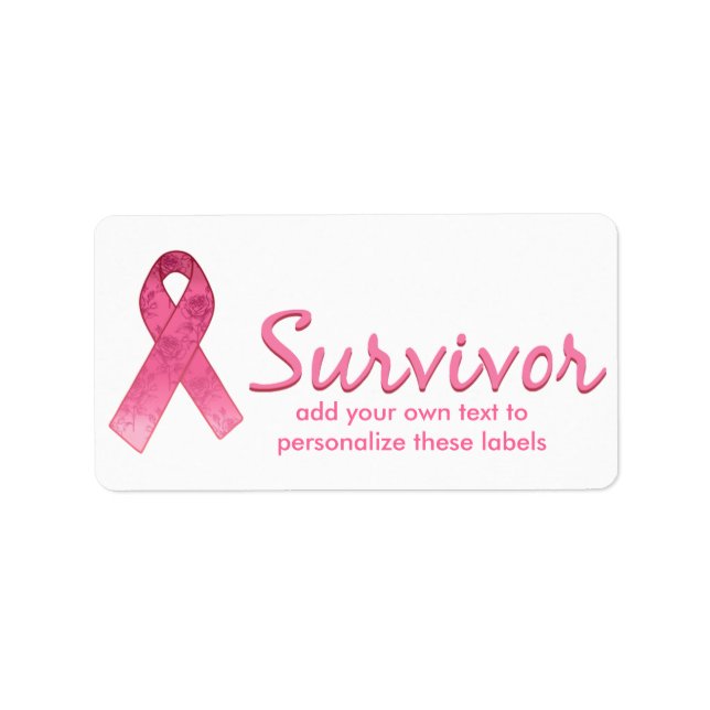 Pink Ribbon Survivor Adressaufkleber (Vorne)