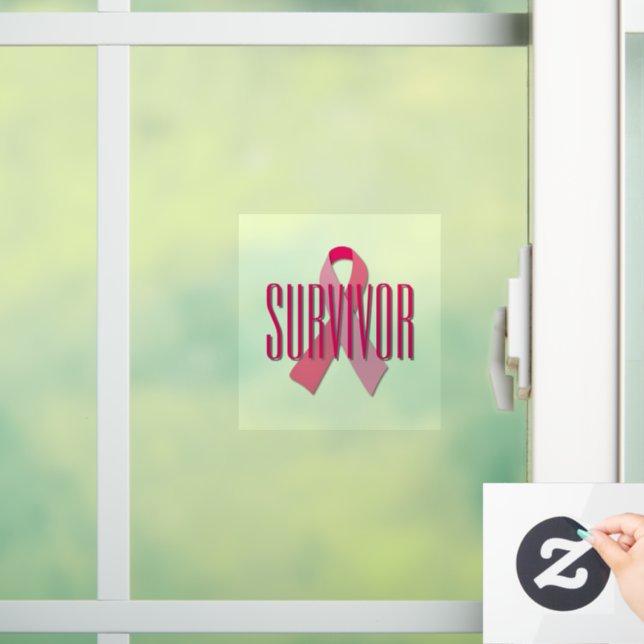 Pink Ribbon Survivor Fensteraufkleber (Zuhause)