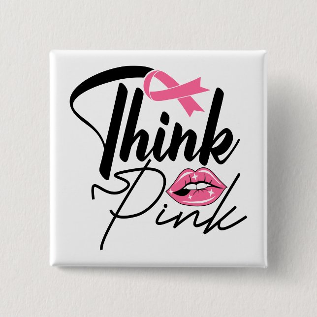 Pink Ribbon Überlebende Brustkrebs kämpfen Button (Vorderseite)