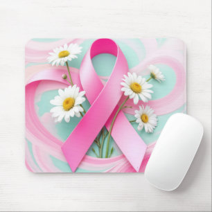Pink Ribbon und Daisies Brustkrebs Bewusstsein Mousepad