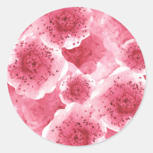 Pink Ribbon Vielen Dank Runder Aufkleber