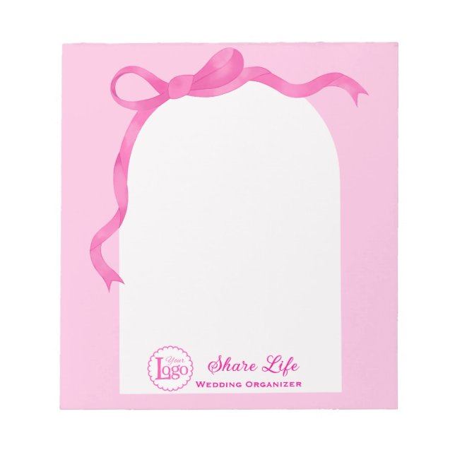 Pink Ribbon Wedding Gate  Notizblock (Vorderseite)