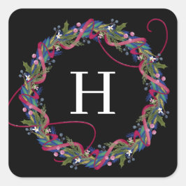 Pink Ribbon Weihnachtsfeier Quadratischer Aufkleber