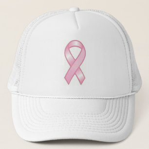 Pink Ribbon White Mesh Casquette de sensibilisatio