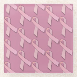 Pink Ribbons Awareness Symbol Glasuntersetzer