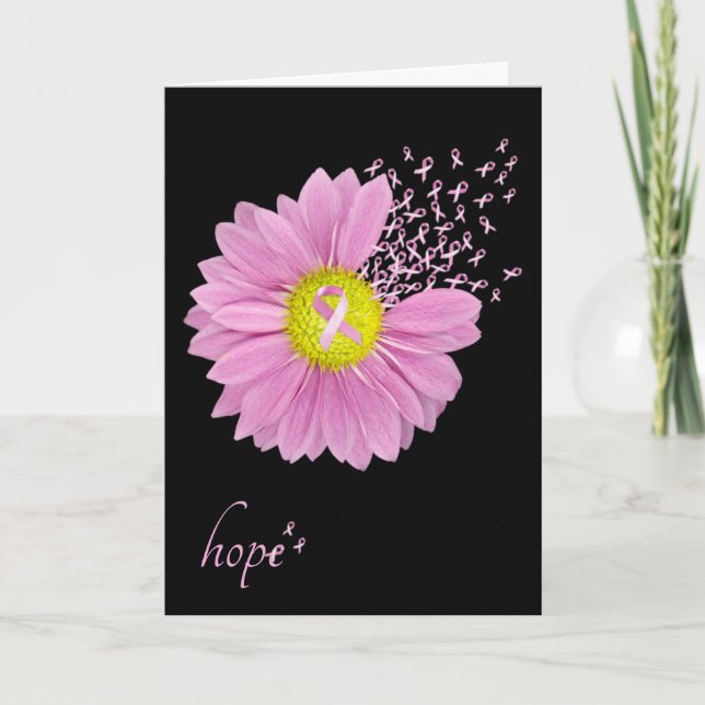 Pink Ribbons und Daisy Thinking von Ihnen Karte (Vorderseite)