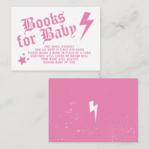 Pink Rock N Roll Baby Shower Buchwunsch Begleitkarte