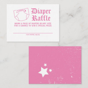 Pink Rock N Roll Baby Shower Windel-Raffle Begleitkarte