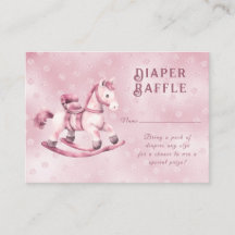 Pink Rocking Horse Babyduschkarte