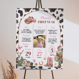 Pink Rodeo Cowgirl Foto Meilenstein Poster