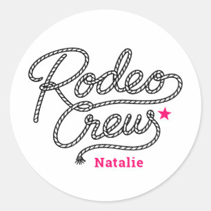 Pink Rodeo Crew Western Junggesellinnenabschied Runder Aufkleber