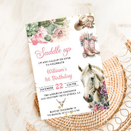 Pink Rodeo Western Cowboy Geburtstagsparty Einladung