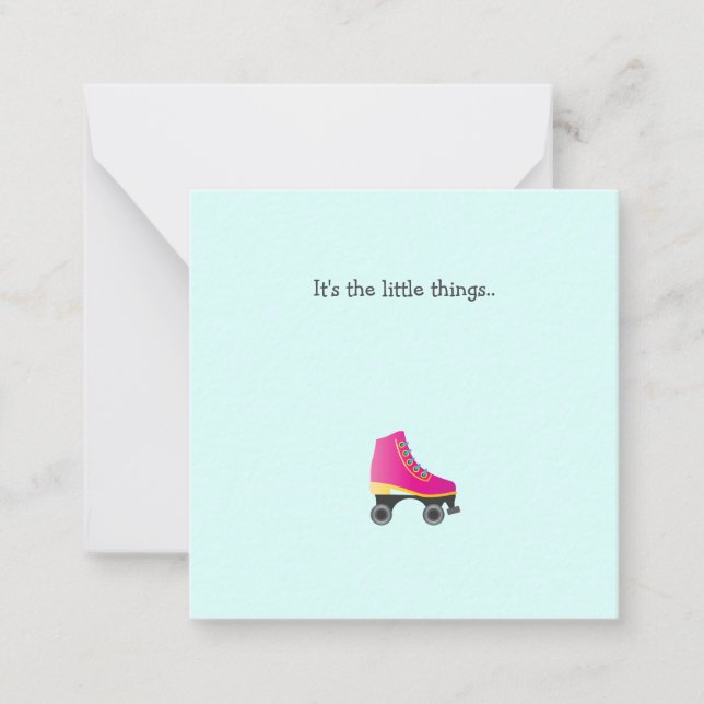 Pink Roller Skate Mini Vielen Dank, dass Sie eine  Mitteilungskarte (Vorderseite)