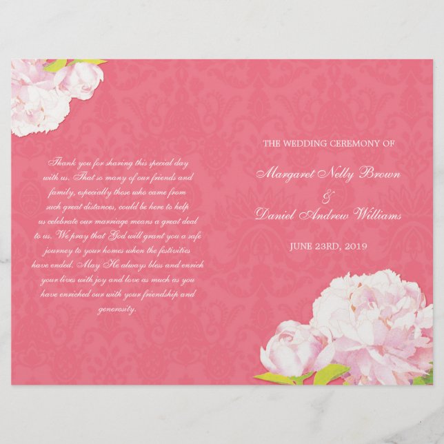 Pink Romance Mariage Bi programme de pliage (Devant)