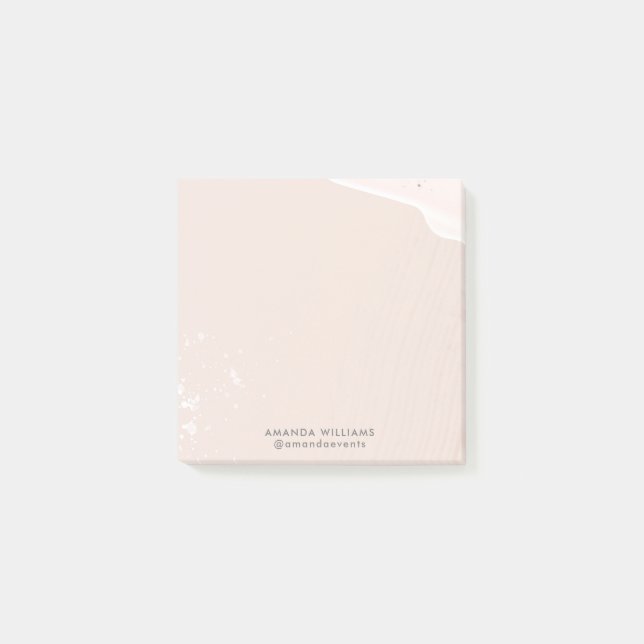 Pink Romantische Aquarellböden Post-it Klebezettel (Vorderseite)