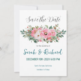 Pink Romantische Frühlingsbläserne Hochzeit Save The Date