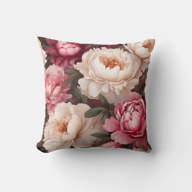 Pink-Rosa-Pollenkissen mit weißem Kissen (Vorderseite)