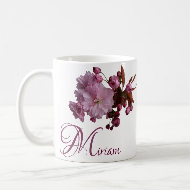 Pink rosa Rosa Blume boho C Kaffeetasse (Links)