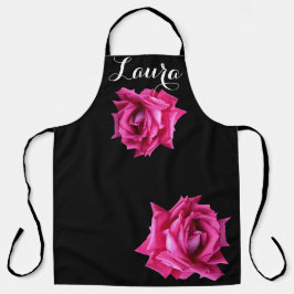 Pink-rosa-Rose mit dem Namen Laura, individuell ei Schürze