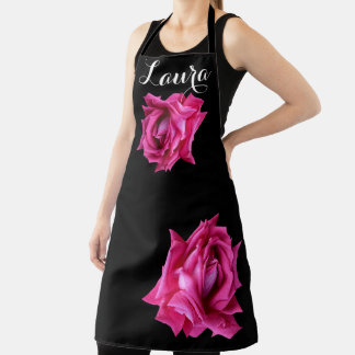 Pink-rosa-Rose mit dem Namen Laura, individuell ei Schürze