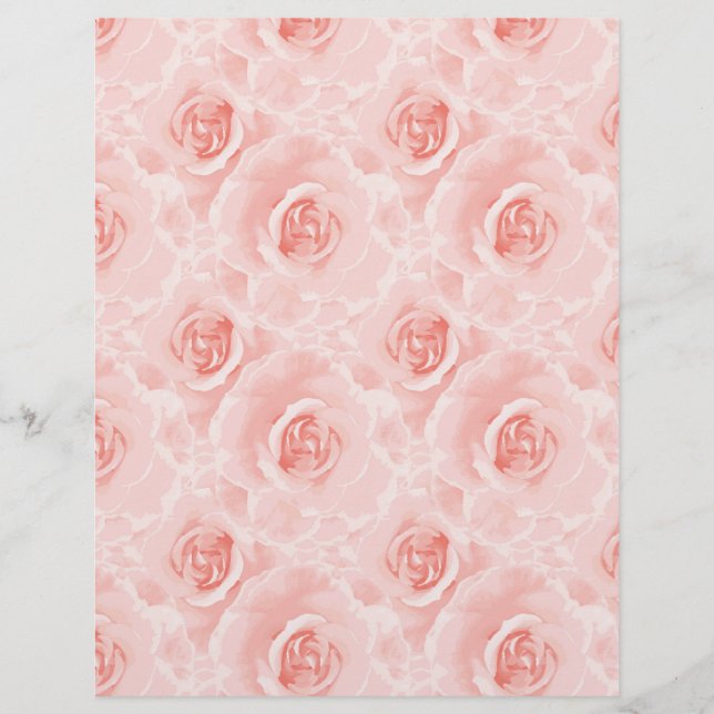 Pink rosa Roses Art & Craft Scrapbook Papier (Vorderseite)