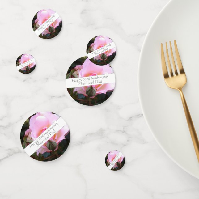 Pink Rose, 53. Hochzeitstag Konfetti (Gruppe)