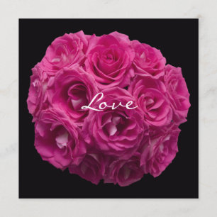 Pink Rose Bouquet auf der Black Vow Renewal Einladung