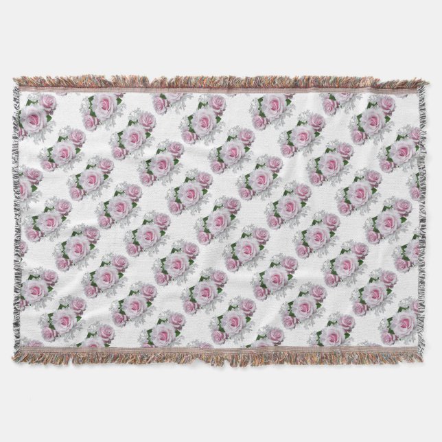 Pink Rose Bouquet Decke (Vorderseite)
