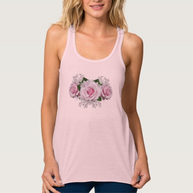Pink Rose Bouquet Tank Top (Vorderseite)