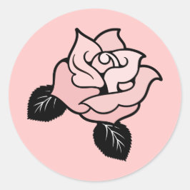 Pink Rose Brautparty Gefälligkeitsaufkleber Runder Aufkleber