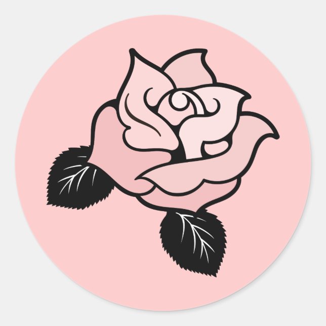 Pink Rose Brautparty Gefälligkeitsaufkleber Runder Aufkleber (Vorderseite)