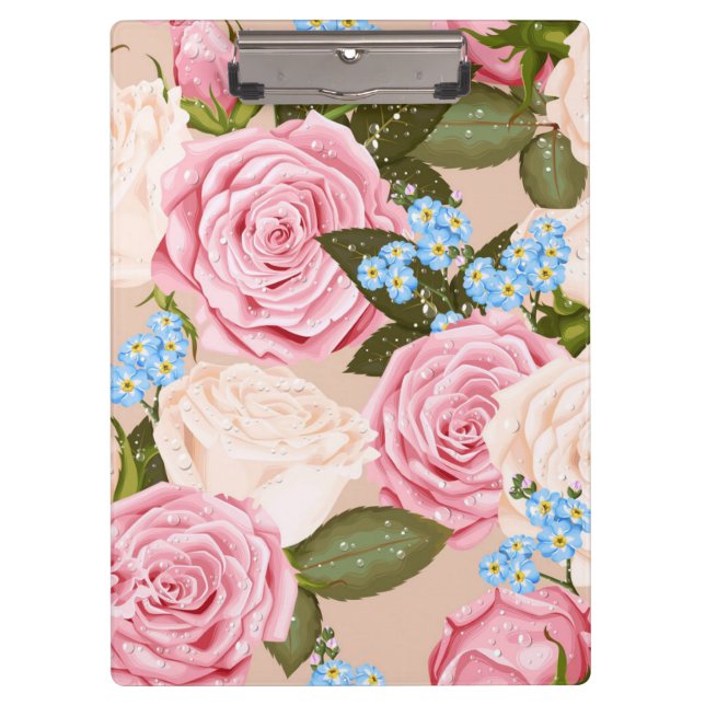 Pink Rose Bushel Bouquet | BLUME Klemmbrett (Vorderseite)