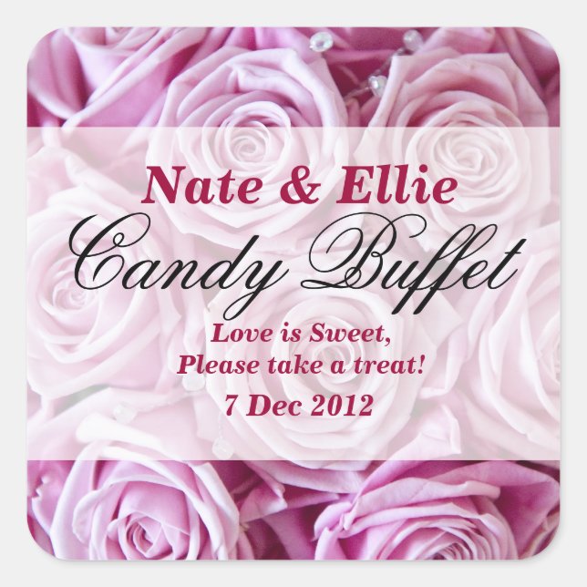 PInk Rose Candy Buffet Sticker (Vorderseite)