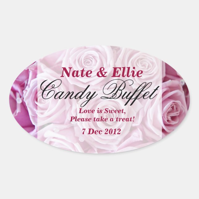 PInk Rose Candy Buffet Sticker (Vorderseite)