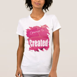 Pink Rose Created Scripture T-Shirt