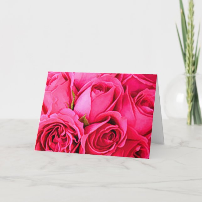 Pink Rose Dankeschön Dankeskarte (Vorderseite)