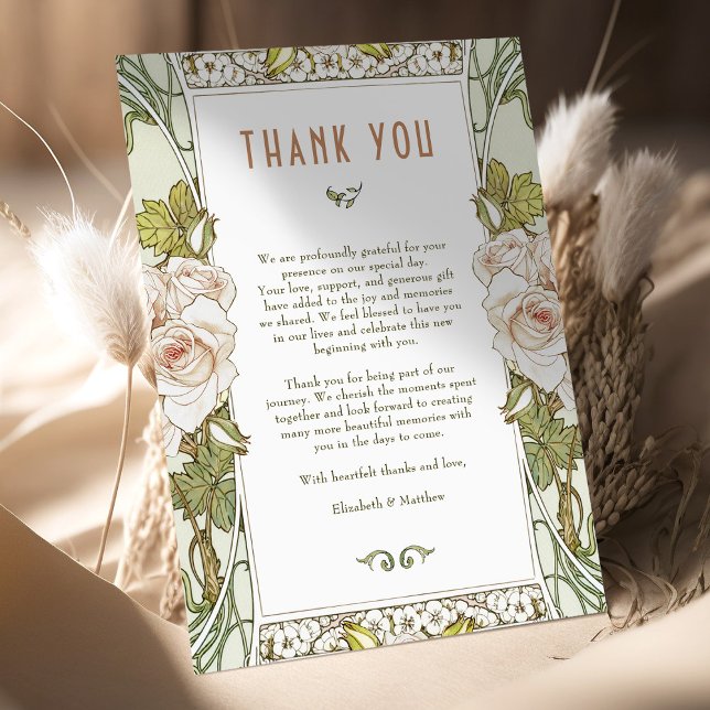 Pink Rose Dankeschön Karte Vintag Jugendstil Mucha (Von Creator hochgeladen)