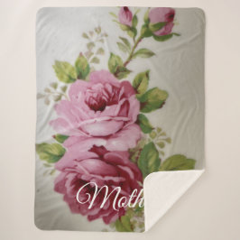 Pink Rose Elegance Sherpadecke