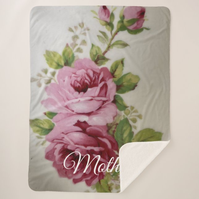 Pink Rose Elegance Sherpadecke (Vorderseite)
