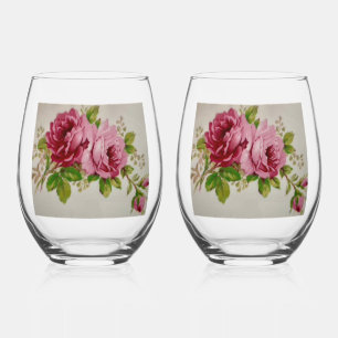 Pink Rose Eleganz Weinglas Ohne Stiel