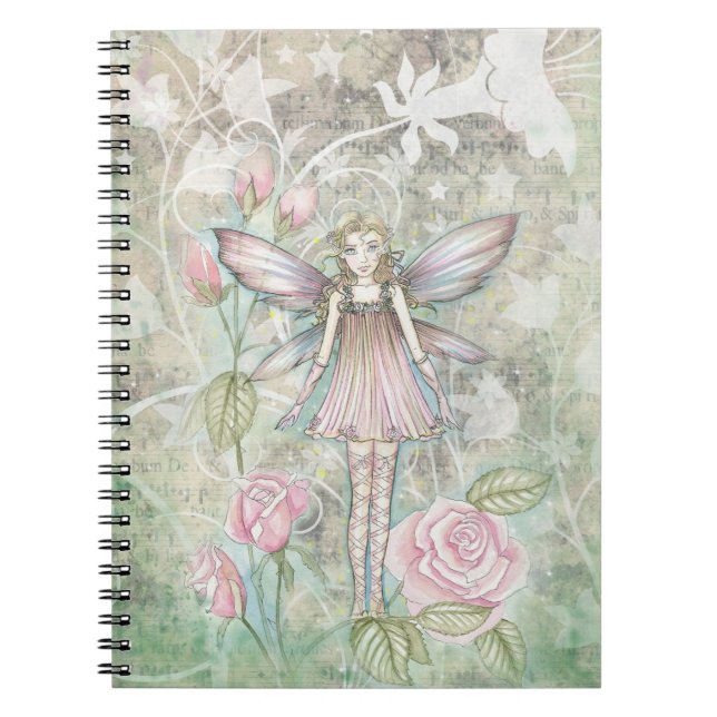 Pink Rose Fairy Notizblock (Vorderseite)