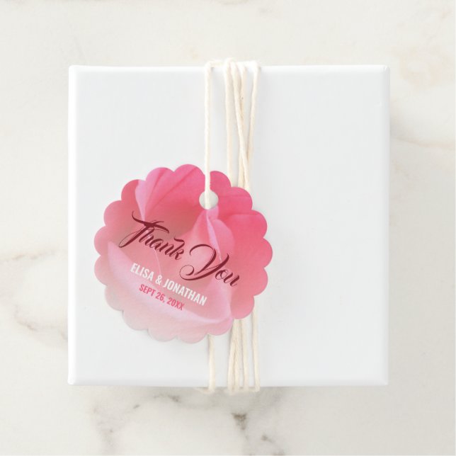 Pink Rose Favor Tags Geschenkanhänger (Beispiel)